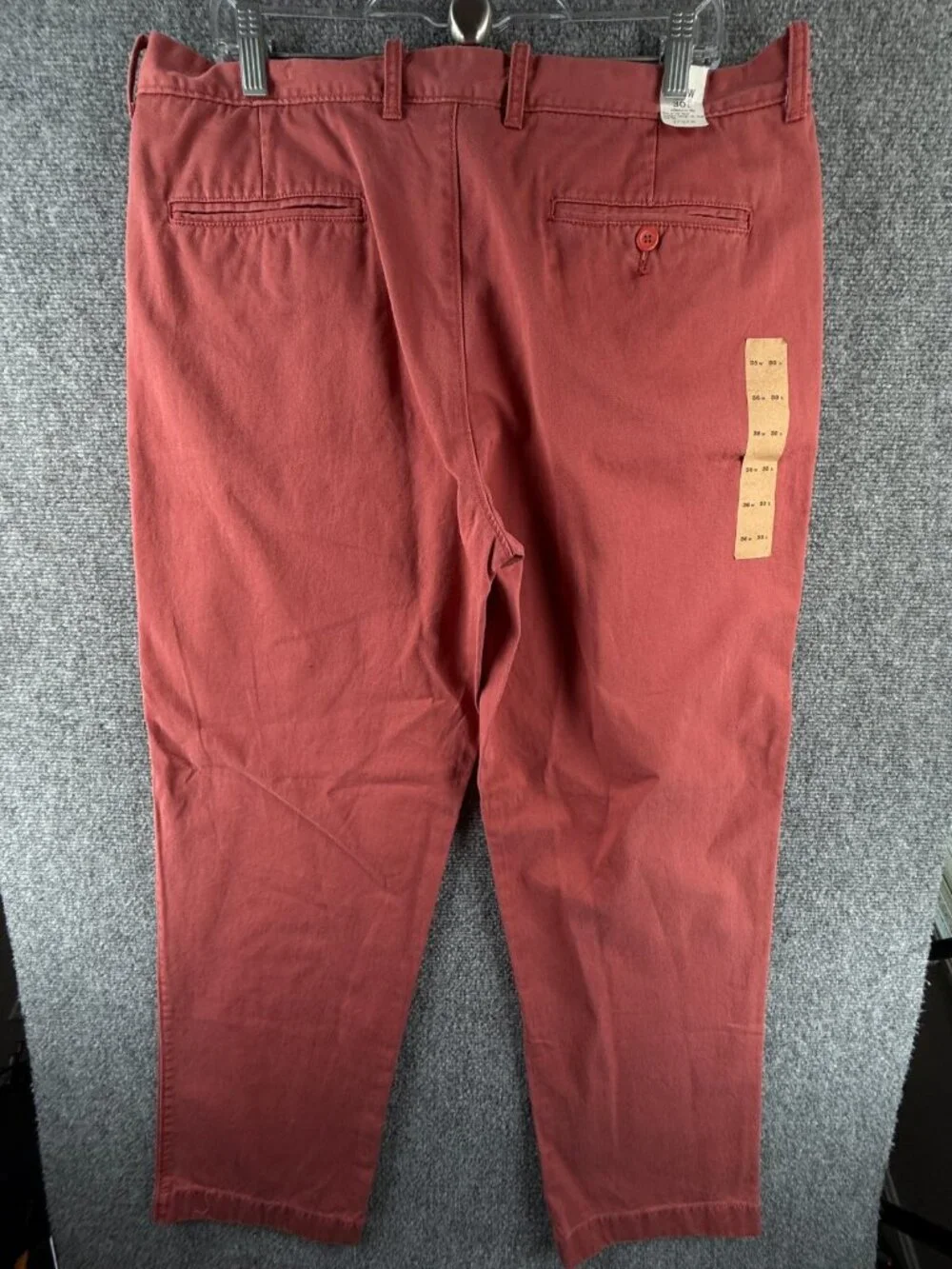 NWT J. Crew Factory Chino Pants 36x30 Red Classic Fit Slim Leg All Cotton Men